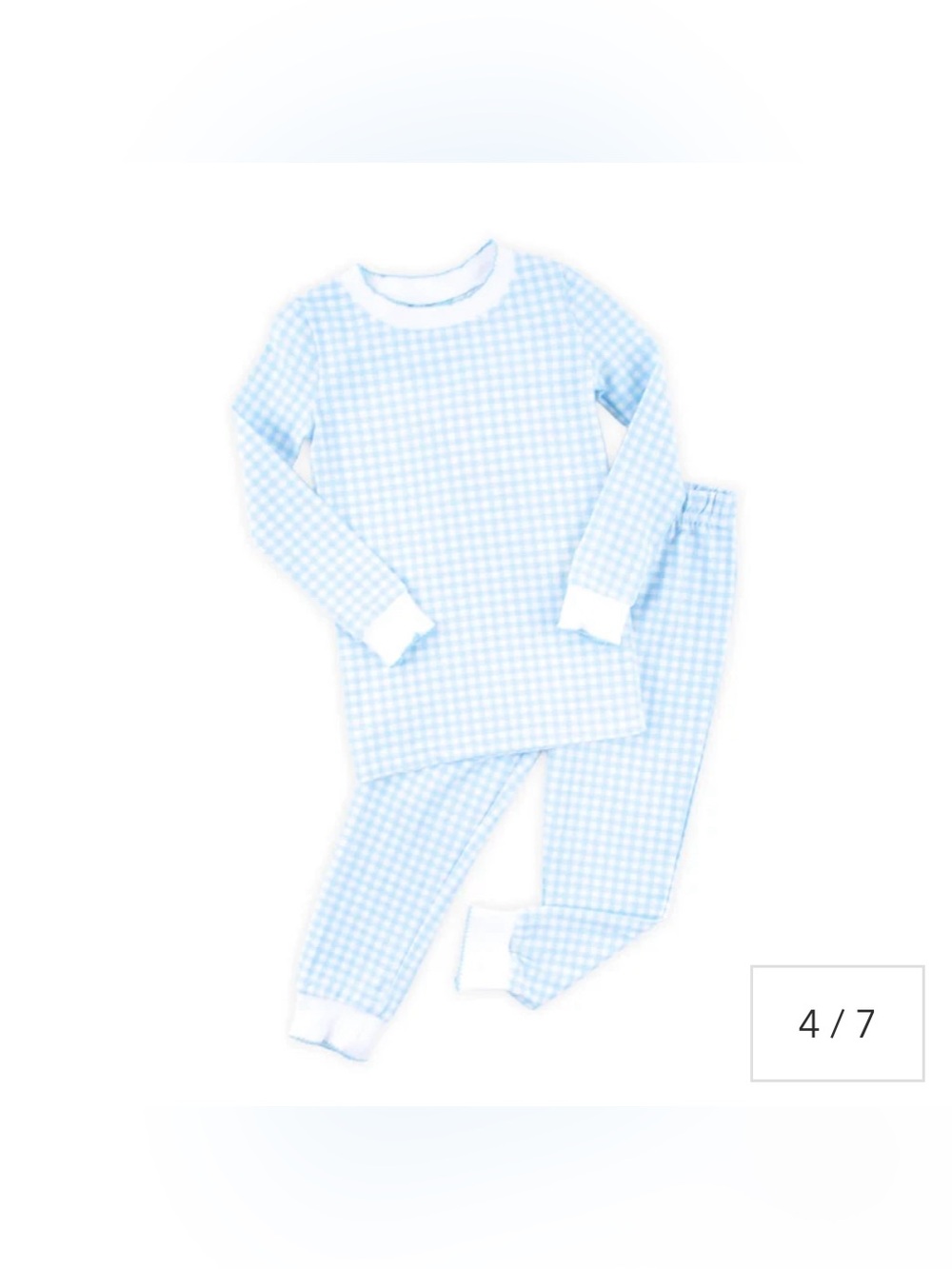 Classic Whimsy, Blue Gingham Pajama Set, Size 2T